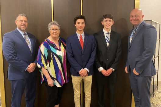 Salutatorian, Spencer Brown and Valedictorian, Michael Fitmaurice are honored at the 55th annual Carroll F Johnson Scholarship Dinner