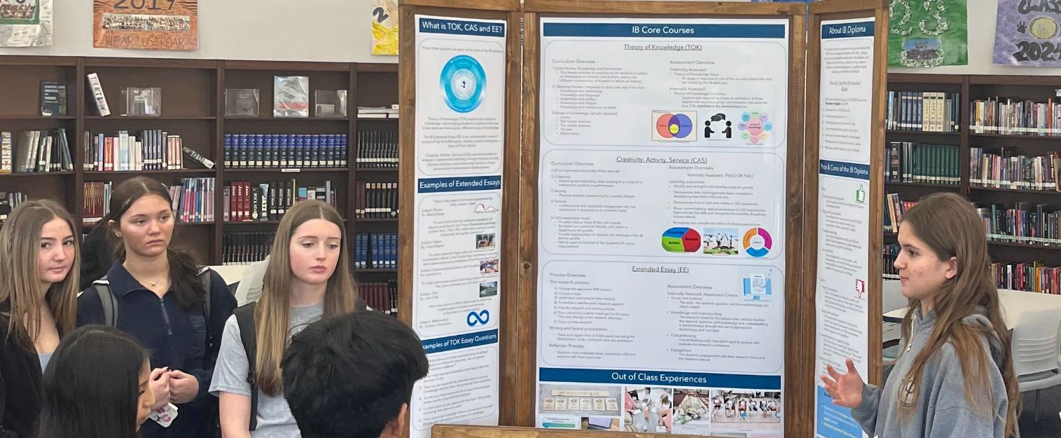 IB CAS Work in Action: Julia Toth created an IB presentation for freshmen to help them understand the program’s benefits from a student perspective.